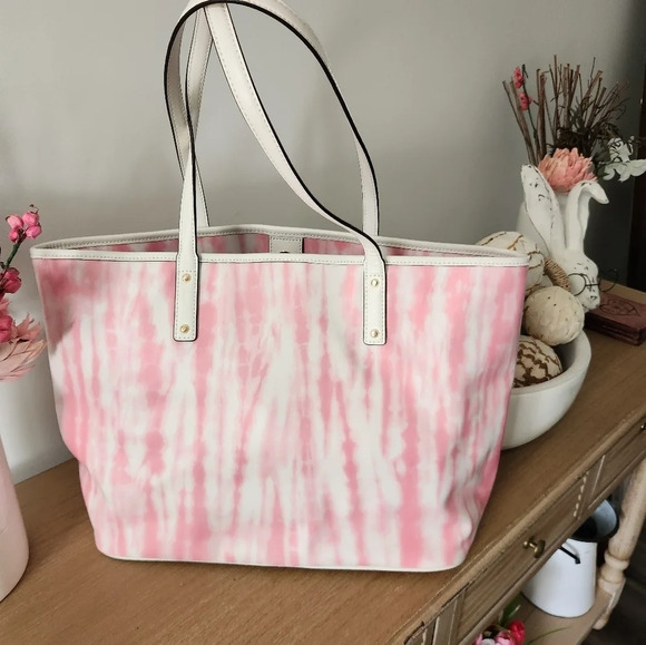 Michael Kors Pink and White Tote Bag - Picture 2 of 4